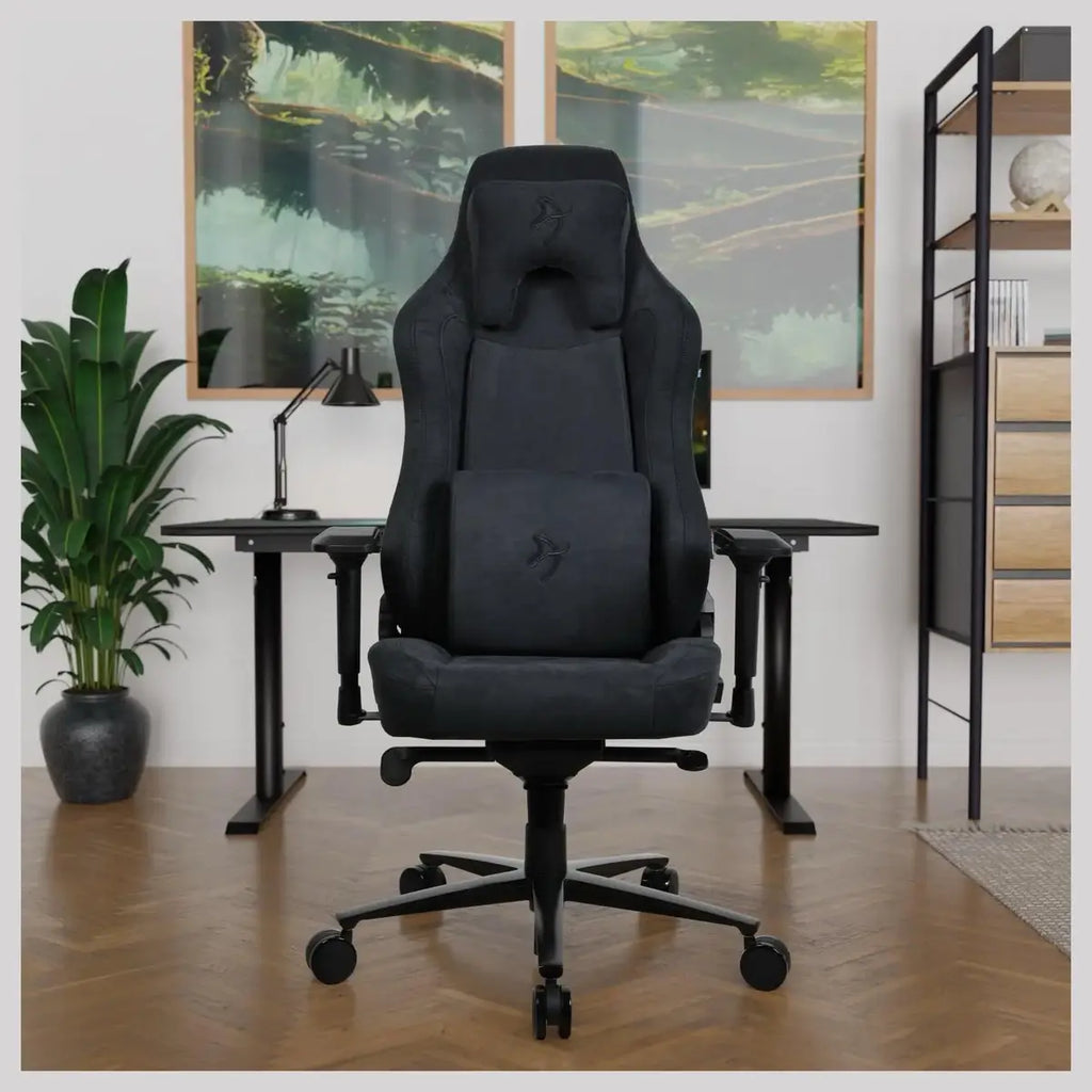 Arozzi Vernazza Supersoft Office and Gaming Chair, Supersoft Upholstery With Unique Velvety Texture, Fluid-Repellant and Breathable, Memory Foam Lumbar Support, 4D Armrest, Pure Black