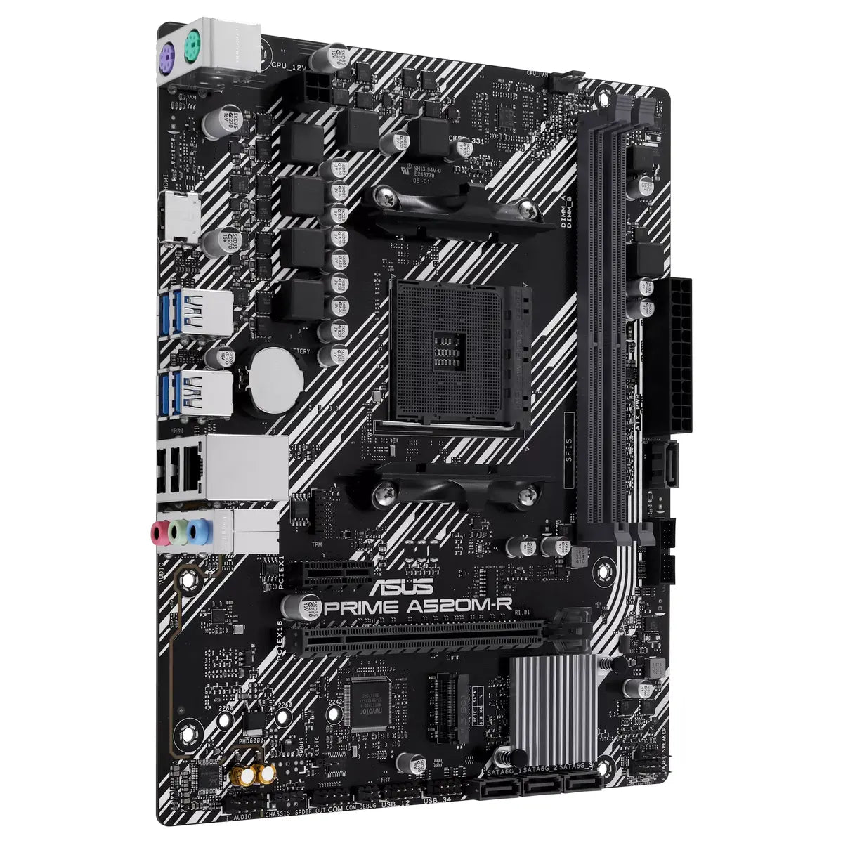 ASUS PRIME A520M-R Micro-ATX Motherboard, AMD A520 Chipset, AM4 Socket, M.2 Support, Realtek 1GB Ethernet, HDMI, SATA 6Gbps