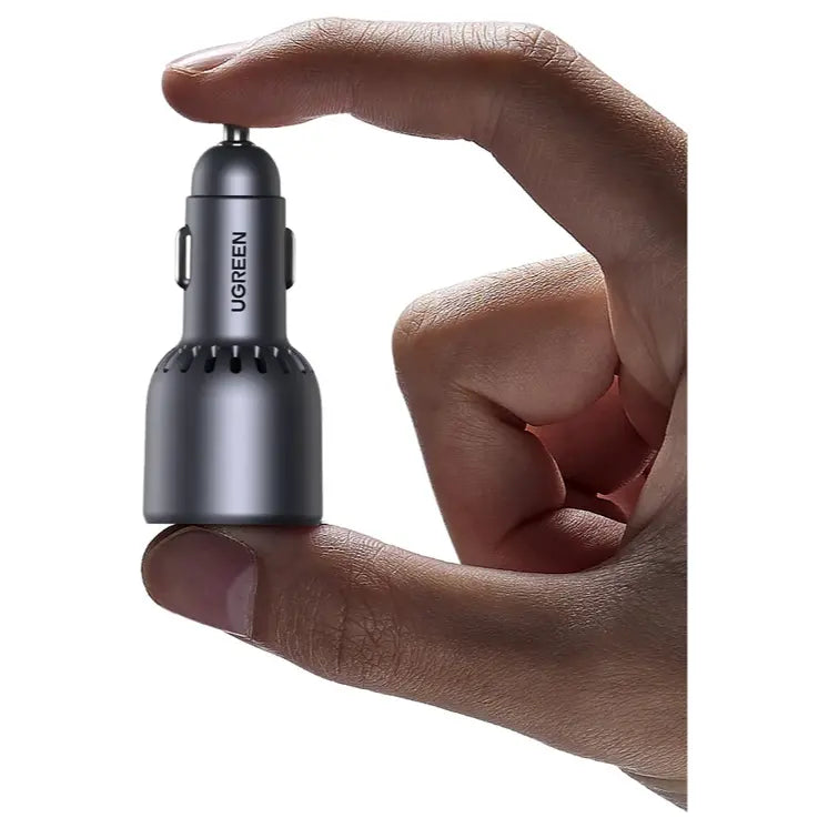 UGREEN EC703 75W Dual Type-C and 1x USB Car Charger, 2x USB-C PD 3.0 and 1x USB-A, QC 4.0 Plus and PPS Support, Smart Power Distribution, Space Gray 35024