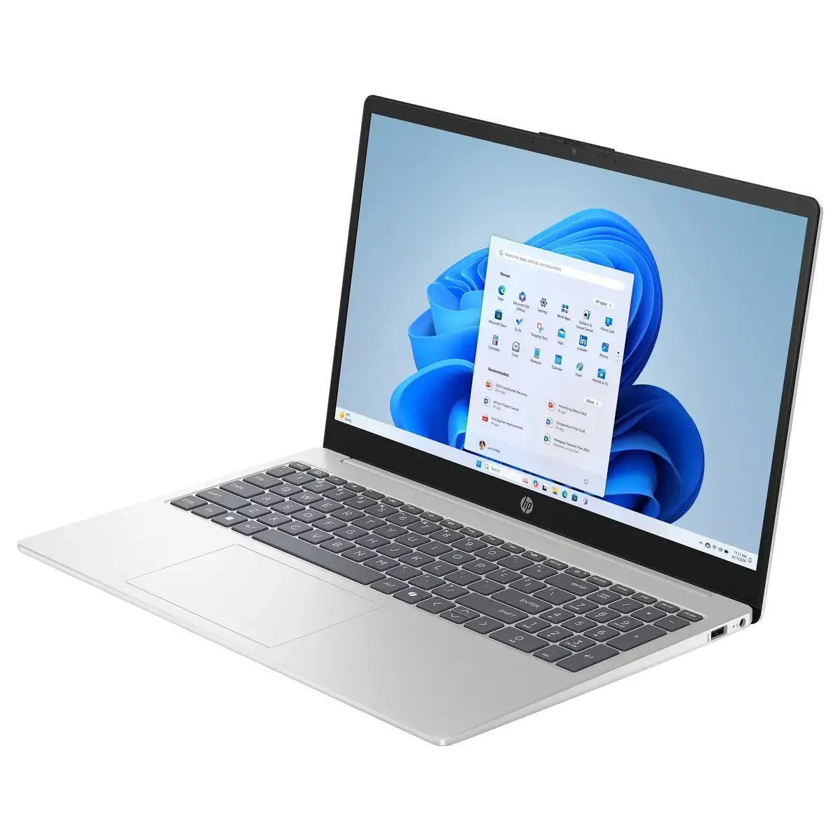 HP 15-FD2050WM Laptop, Intel Core Ultra 5 225U, 8GB DDR5 RAM, 512GB NVMe M.2 SSD, Intel Graphics, 15.6" FHD IPS TouchScreen, Windows 11 Home, Natural Silver