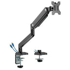 MXG BMA-12U Mechanical Spring Monitor Arm, 17"-32" Single Monitor, 2-10kg Capacity, 2xUSB 3.0 Port, Matte Black