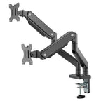 MXG BMA-24U Dual Monitor Premium Aluminum Spring-Assisted Mechanical Spring Monitor Arm, 17"-32" Screens, 2-10kg Per Screen, 2xUSB 3.0 Port, Matte Black
