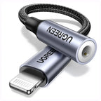 UGREEN Headphone Adapter for iPhone Lightning to 3.5mm Adapter 30756, Apple MFi Certified, Noise Reduction, Up to 48kHz 24-Bit Audio Output, In-Line Control, Plug and Play, Grey