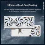 ASUS ROG Astral NVIDIA GeForce RTX 5080 Gaming Graphics Card, 16GB GDDR7, OC Mode 2790MHz, Quad-Fan Design Up to 20% Airflow and Pressure, 2x HDMI 2.1b and 3x DisplayPort 2.1b, White, ROG-ASTRAL-RTX5080-O16G-WHITE