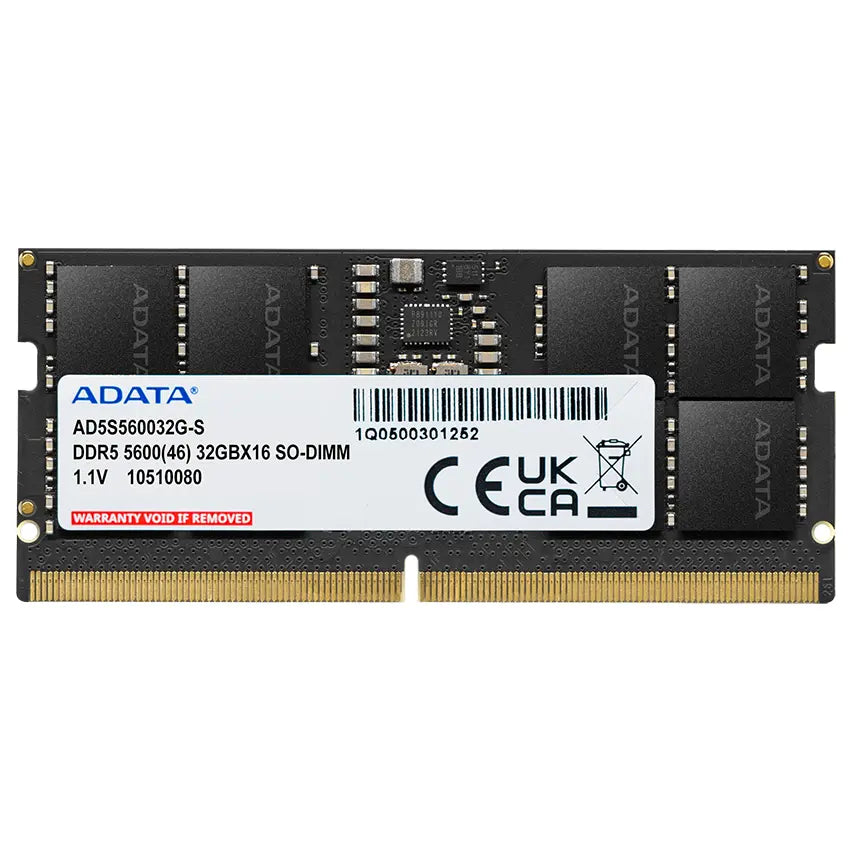 ADATA 32GB DDR5 SO-DIMM Laptop Memory, 5600MHz, CL46, AD5S560032G-S