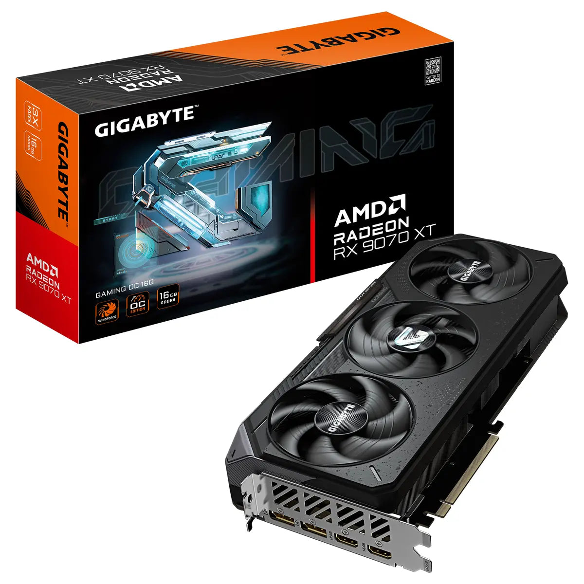 GIGABYTE Radeon RX 9070 XT Gaming OC 16G Graphics Card, 16GB GDDR6, PCI-E 5.0, Boost Up to 3060MHz, 256-Bit, GV-R9070XTGAMING OC-16GD