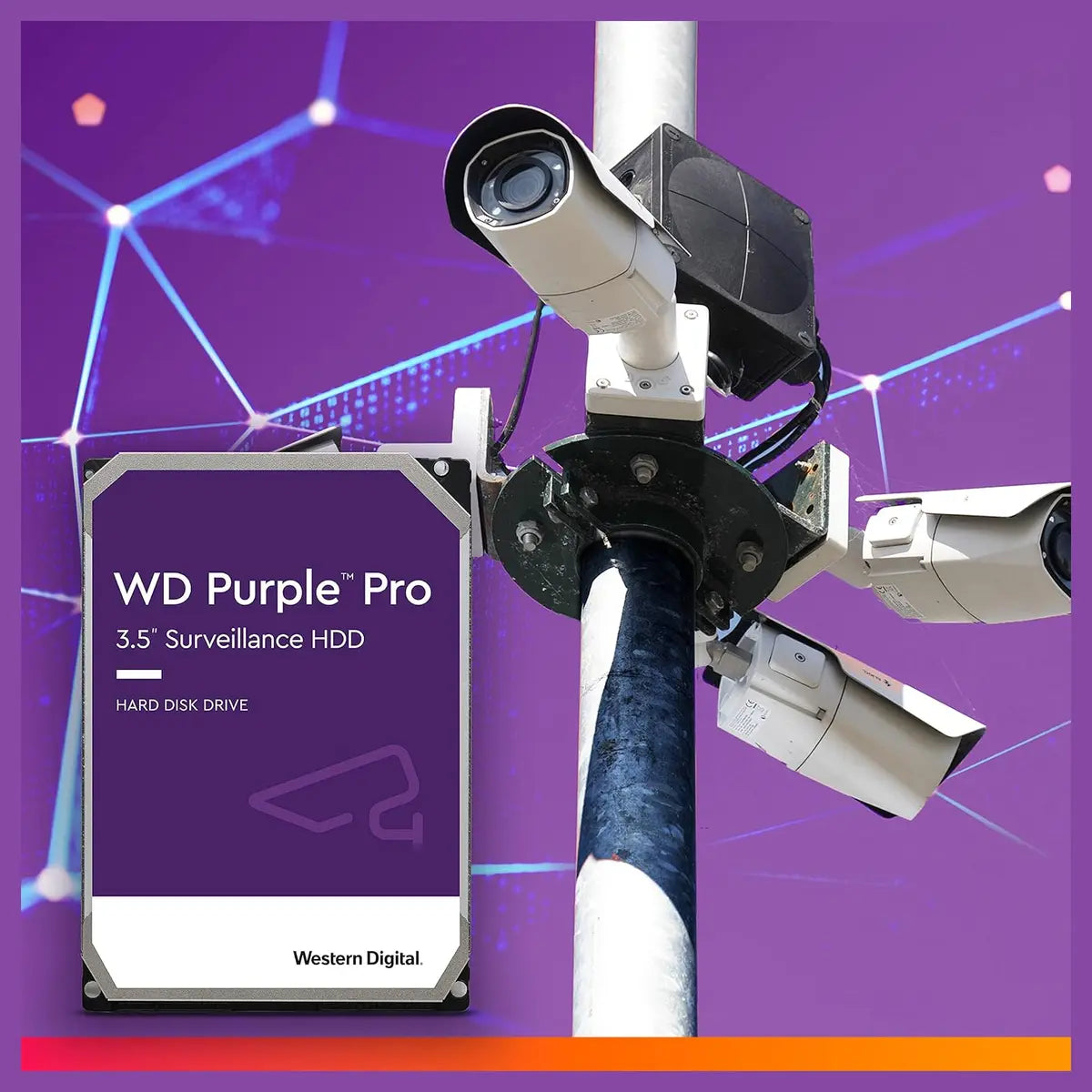 Western Digital WD Purple Pro Surveillance Internal Hard Drive HDD, 22TB, SATA 6Gb/s, 512MB Cache, 3.5 Inch, WD221PURP