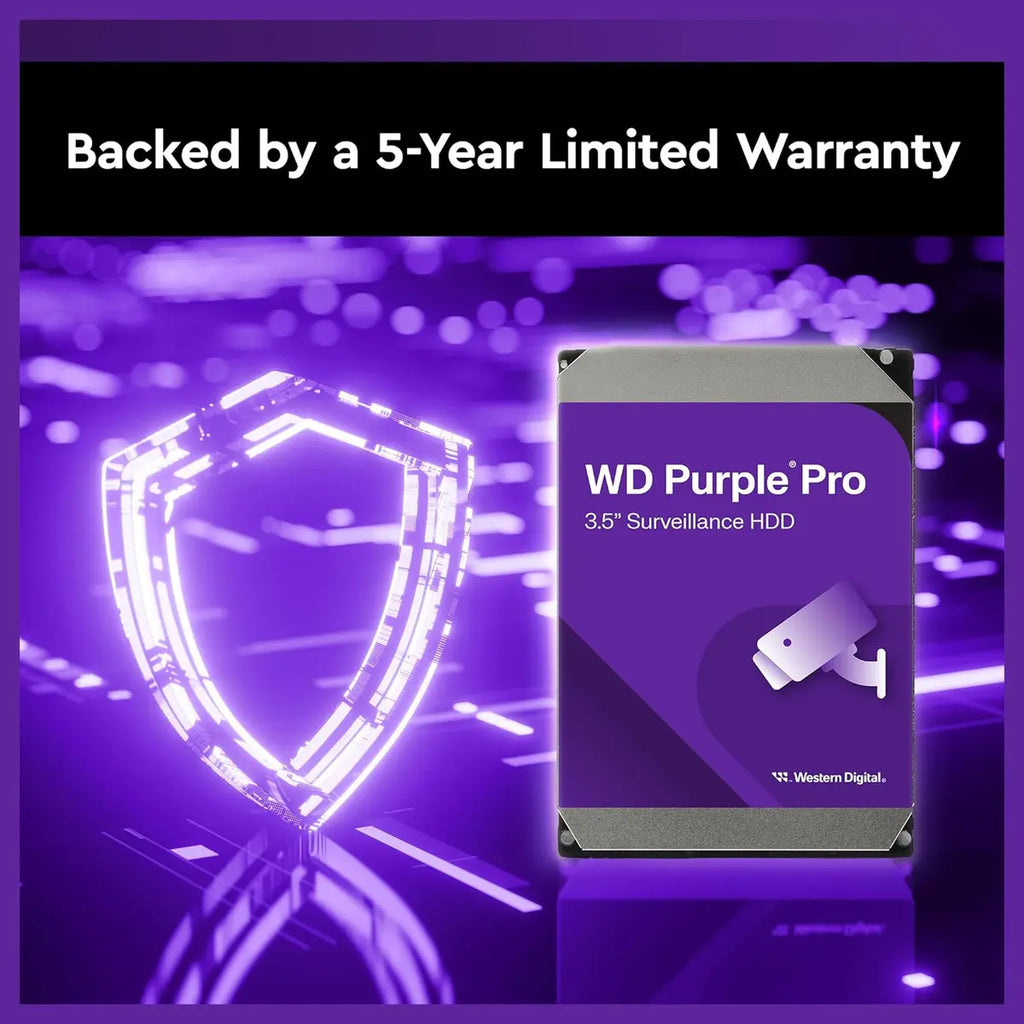 Western Digital WD Purple Pro Surveillance Internal Hard Drive HDD, 22TB, SATA 6Gb/s, 512MB Cache, 3.5 Inch, WD221PURP