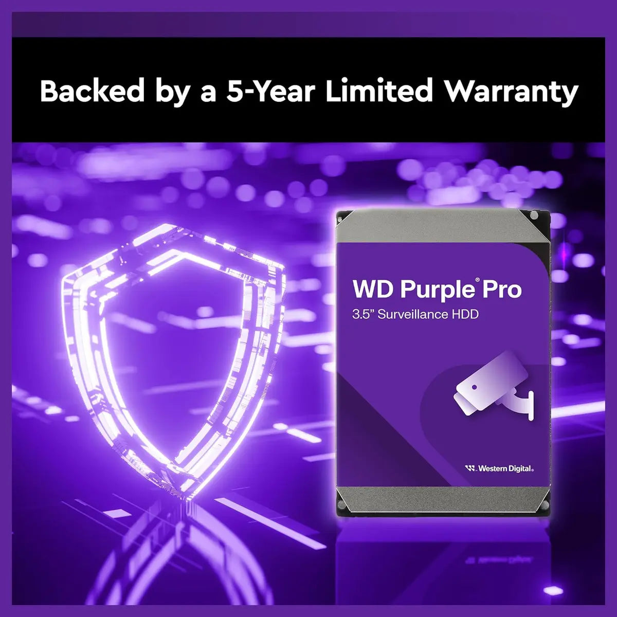 Western Digital WD Purple Pro Surveillance Internal Hard Drive HDD, 22TB, SATA 6Gb/s, 512MB Cache, 3.5 Inch, WD221PURP