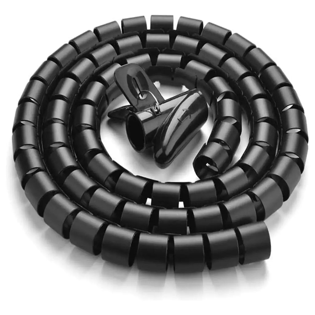 UGREEN Cable Zipper Tube Wire Organizer 25mm 3 Meter, PE Spiral Cable Sleeve for Office, Desk, TV, and Home Cable Management, Black 30819