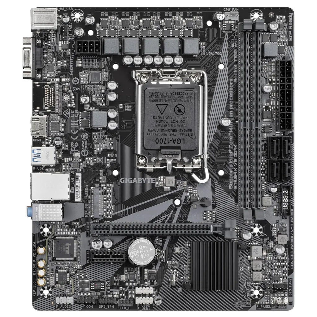 GIGABYTE B760M K V2 DDR4 Motherboard, Intel B760, Micro ATX, LGA 1700, DDR4, PCIe 4.0, HDMI