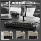 ATTACK SHARK X66 60% Wireless Gasket Mechanical Keyboard, Bluetooth and 2.4G Wireless and Type-C Wired, Hot-Swap 3 and 5-Pin, Pre-Lubed Strawberry Switch, 16.8 Million RGB, Starry Black