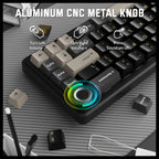 ATTACK SHARK X66 60% Wireless Gasket Mechanical Keyboard, Bluetooth and 2.4G Wireless and Type-C Wired, Hot-Swap 3 and 5-Pin, Pre-Lubed Strawberry Switch, 16.8 Million RGB, Starry Black