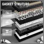 ATTACK SHARK X66 60% Wireless Gasket Mechanical Keyboard, Bluetooth and 2.4G Wireless and Type-C Wired, Hot-Swap 3 and 5-Pin, Pre-Lubed Strawberry Switch, 16.8 Million RGB, Starry Black