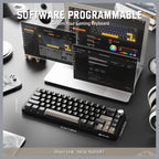 ATTACK SHARK X66 60% Wireless Gasket Mechanical Keyboard, Bluetooth and 2.4G Wireless and Type-C Wired, Hot-Swap 3 and 5-Pin, Pre-Lubed Strawberry Switch, 16.8 Million RGB, Starry Black