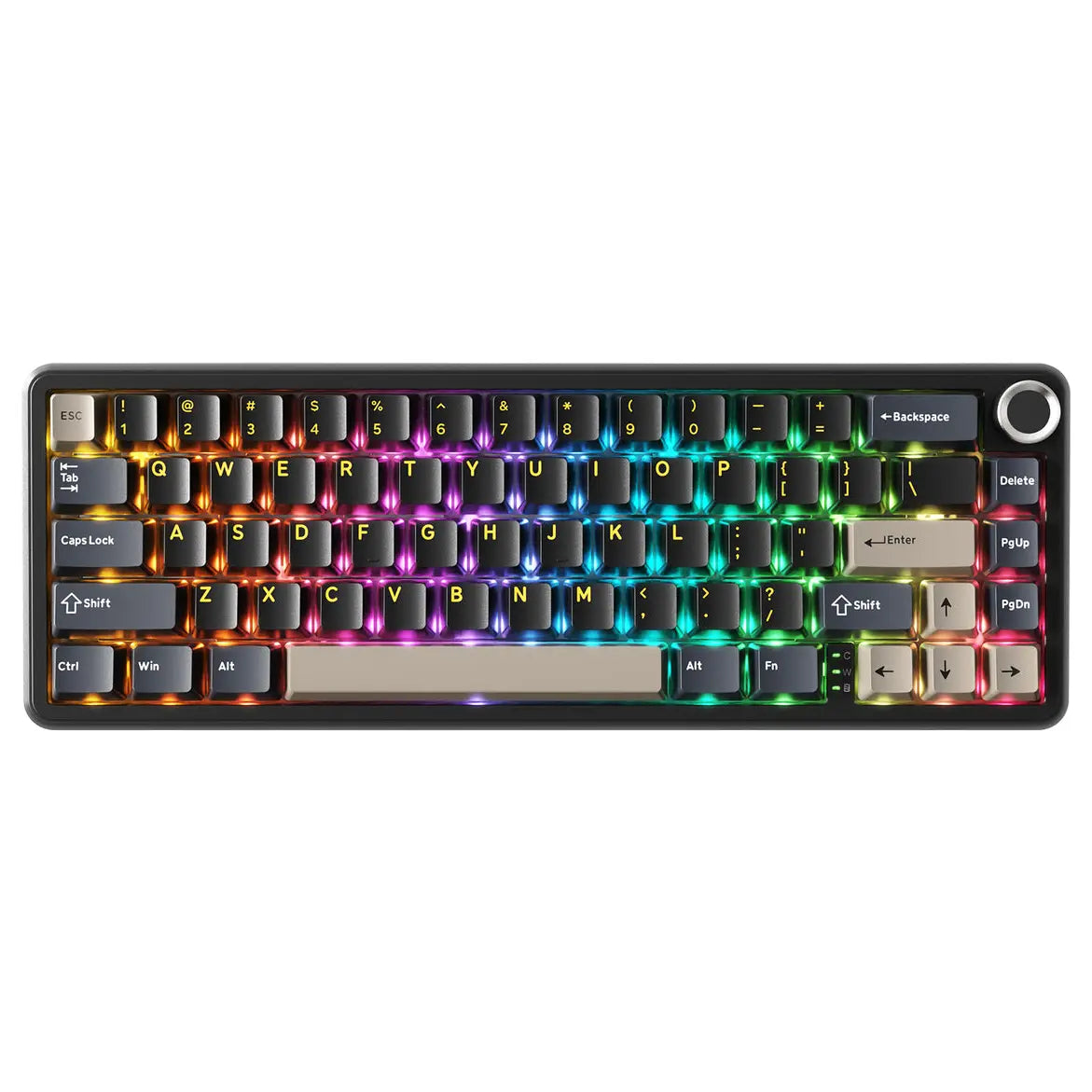 ATTACK SHARK X66 60% Wireless Gasket Mechanical Keyboard, Bluetooth and 2.4G Wireless and Type-C Wired, Hot-Swap 3 and 5-Pin, Pre-Lubed Strawberry Switch, 16.8 Million RGB, Starry Black