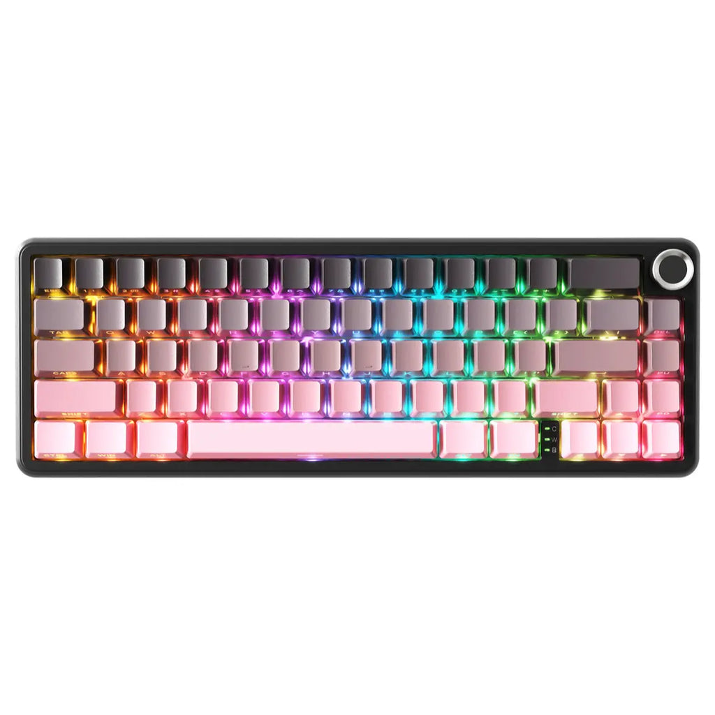 ATTACK SHARK X66 Wireless Mechanical Keyboard, Bluetooth and 2.4G Wireless and Type-C Wired, 60% ANSI Layout, Upgraded Gasket-Mount, Hot-Swap 3 and 5-Pin, Pre-Lubed Strawberry Switch, 3000mAh Battery, Blackberry Pink