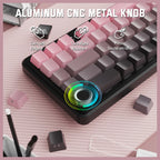 ATTACK SHARK X66 Wireless Mechanical Keyboard, Bluetooth and 2.4G Wireless and Type-C Wired, 60% ANSI Layout, Upgraded Gasket-Mount, Hot-Swap 3 and 5-Pin, Pre-Lubed Strawberry Switch, 3000mAh Battery, Blackberry Pink