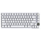 ATTACK SHARK X820Ultra Tri-mode Gasket Mechanical Keyboard, 75% ANSI Layout, Bluetooth 5.1 and 2.4G Wireless and Type-C Wired, TFT Smart Display and Knob, Hot-swappable, Programmable RGB, White Contours