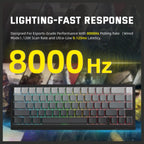 ATTACK SHARK X68PRO HE Wireless Rapid Trigger Keyboard, 60% Tri-Mode Wireless 8000Hz, 0.01mm RT Accuracy, Adjustable Actuation 0.1-3.4mm, Gradient Black