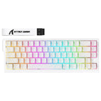 ATTACK SHARK X68PRO HE Wireless Rapid Trigger Keyboard, 60% Tri-Mode Wireless 8000Hz, 0.01mm RT Accuracy, Adjustable Actuation 0.1-3.4mm, RGB Backlight, White Contour Line