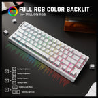 ATTACK SHARK X68PRO HE Wireless Rapid Trigger Keyboard, 60% Tri-Mode Wireless 8000Hz, 0.01mm RT Accuracy, Adjustable Actuation 0.1-3.4mm, RGB Backlight, White Contour Line