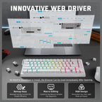 ATTACK SHARK X68PRO HE Wireless Rapid Trigger Keyboard, 60% Tri-Mode Wireless 8000Hz, 0.01mm RT Accuracy, Adjustable Actuation 0.1-3.4mm, RGB Backlight, White Contour Line