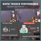 ATTACK SHARK X68PRO HE Wireless Rapid Trigger Keyboard, 60% Tri-Mode Wireless 8000Hz, 0.01mm RT Accuracy, Adjustable Actuation 0.1-3.4mm, RGB Backlight, Black and Red Contour Line
