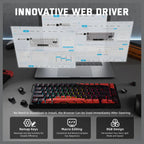 ATTACK SHARK X68PRO HE Wireless Rapid Trigger Keyboard, 60% Tri-Mode Wireless 8000Hz, 0.01mm RT Accuracy, Adjustable Actuation 0.1-3.4mm, RGB Backlight, Black and Red Contour Line
