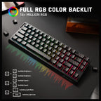 ATTACK SHARK X68PRO HE Wireless Rapid Trigger Keyboard, 60% Tri-Mode Wireless, 8000Hz Polling Rate 0.125ms Latency, 0.01mm RT Accuracy, Adjustable 0.1-3.4mm Actuation, Black Contour Line