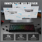 ATTACK SHARK X68PRO HE Wireless Rapid Trigger Keyboard, 60% Tri-Mode Wireless, 8000Hz Polling Rate 0.125ms Latency, 0.01mm RT Accuracy, Adjustable 0.1-3.4mm Actuation, Black Contour Line