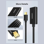 UGREEN 40360 4K Mini DisplayPort to HDMI Adapter, 3840x2160 at 30Hz, Audio and Video, 0.6ft