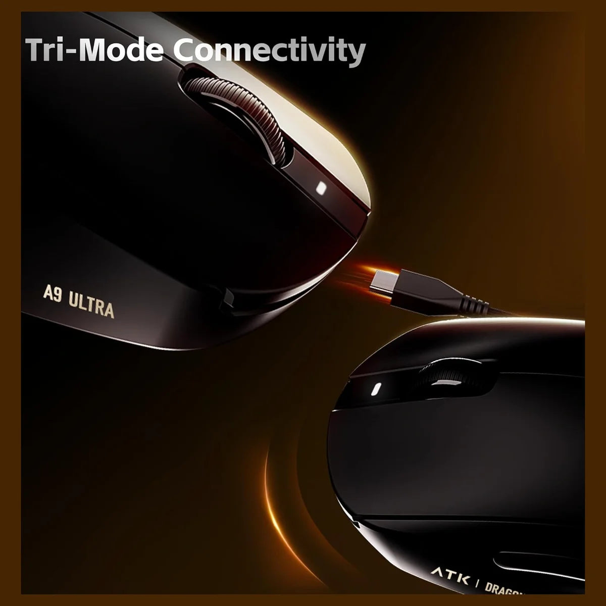 ATK Dragonfly A9 Pro Max Wireless Gaming Mouse, PAW3395 Ultra Sensor, Up to 42,000 DPI, 57g Lightweight, 200Hr Battery, 8K Polling, Tri-Mode, 5 Programmable Buttons, Black