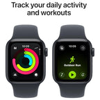 Apple Watch SE 3 GPS 40mm Smartwatch, Midnight Aluminum Case with Midnight Sport Band S/M, Fitness and Sleep Trackers, Heart Rate Monitor, Always-On Display, Water Resistant