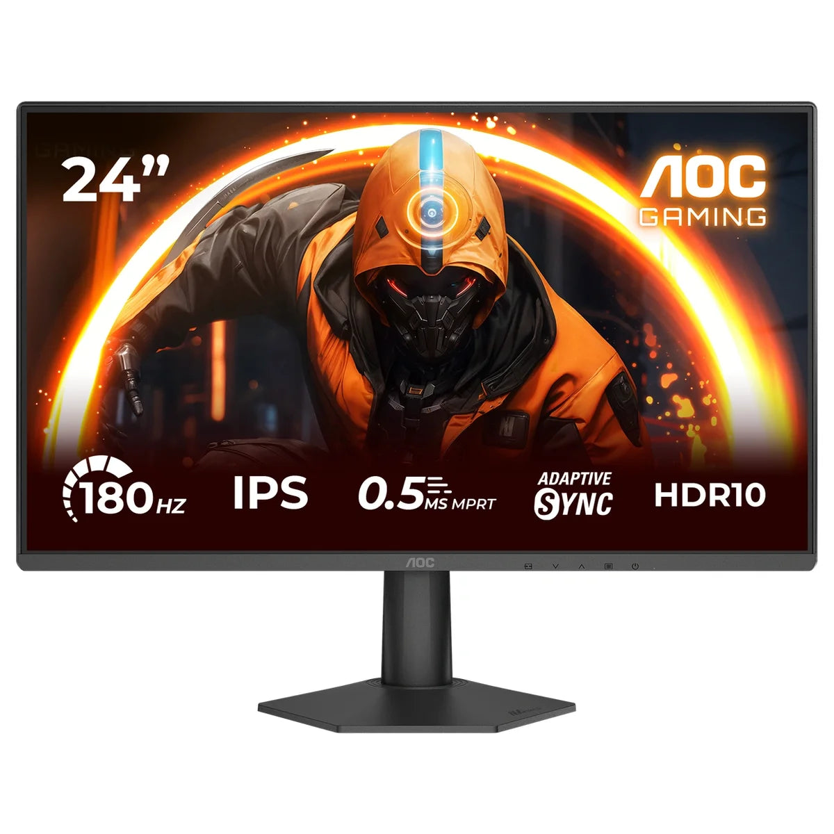 AOC 24G50F 23.8 Inch FHD IPS Gaming Monitor, 180Hz OC Refresh Rate, 0.5ms MPRT, NVIDIA G-Sync Compatible, 3-Sided Frameless
