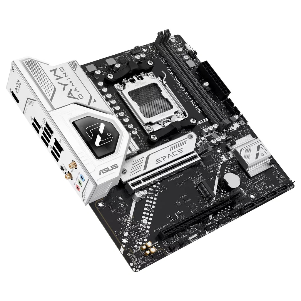 ASUS B850M AYW GAMING WIFI Motherboard, Socket AM5, Micro-ATX, DDR5 Up To 128GB, 2x M.2, Wi-Fi 6, Realtek 2.5Gb Ethernet