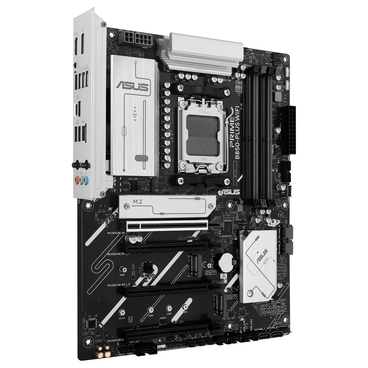 Asus PRIME B850-PLUS WIFI-CSM Motherboard, Socket AM5, AMD B850 Chipset, 4xDDR5 Up To 256GB 8000+MT/s OC, 3xM.2 and 4xSATA 6Gb/s, Wi-Fi 6E and Bluetooth V5.3