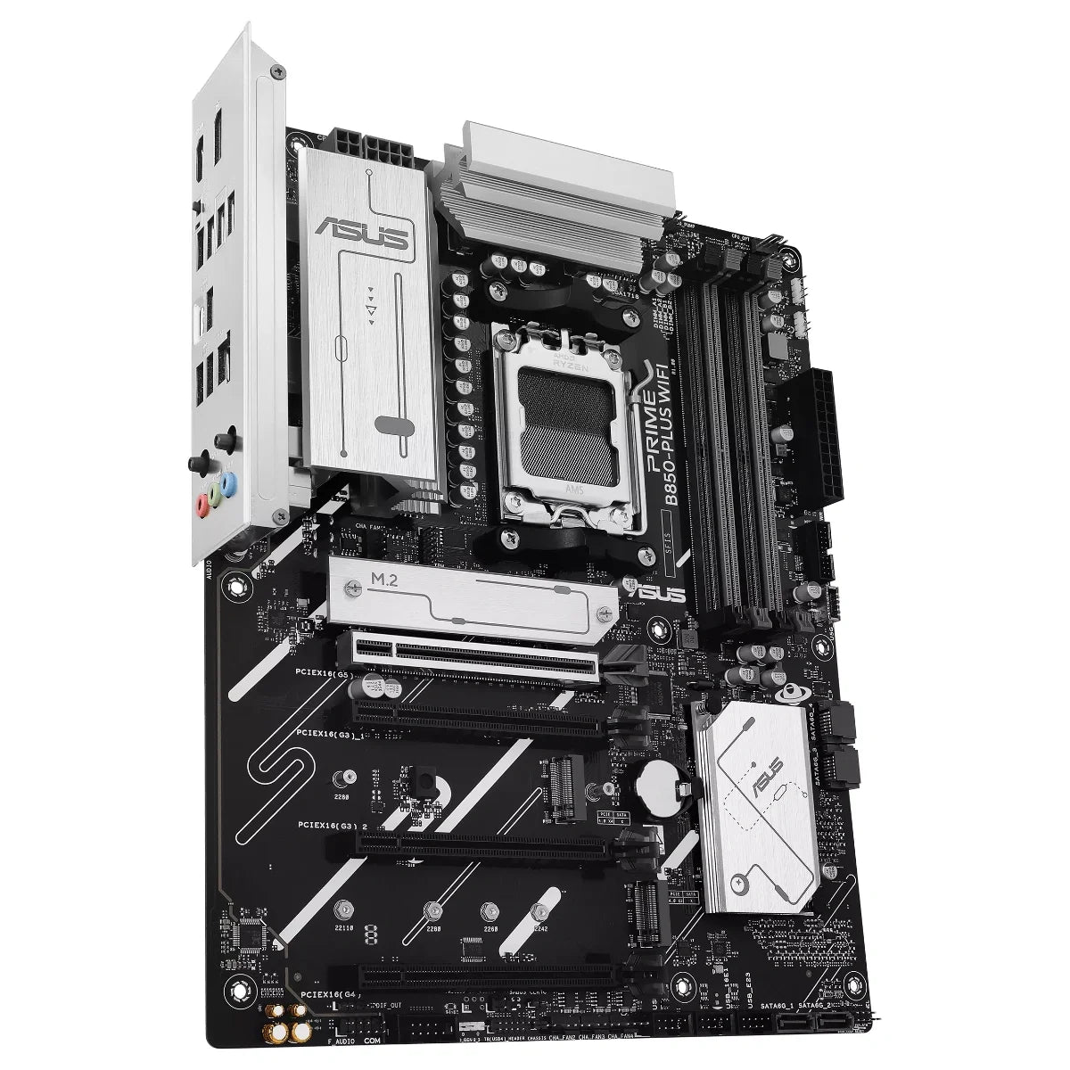 Asus PRIME B850-PLUS WIFI-CSM Motherboard, Socket AM5, AMD B850 Chipset, 4xDDR5 Up To 256GB 8000+MT/s OC, 3xM.2 and 4xSATA 6Gb/s, Wi-Fi 6E and Bluetooth V5.3