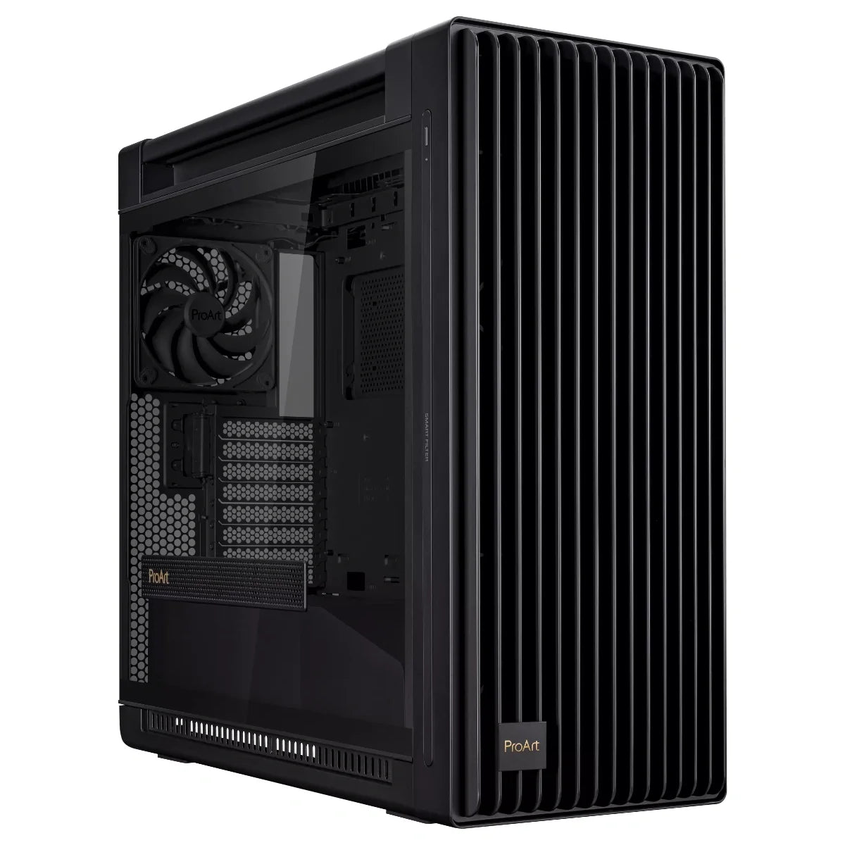 Asus ProArt PA602 E-ATX Computer Case, 420mm Radiator Support, 2x200mm and 1x140mm Pre-Installed System Fans, Front Panel IR Dust Indicator, USB Type-C 20Gbps Support