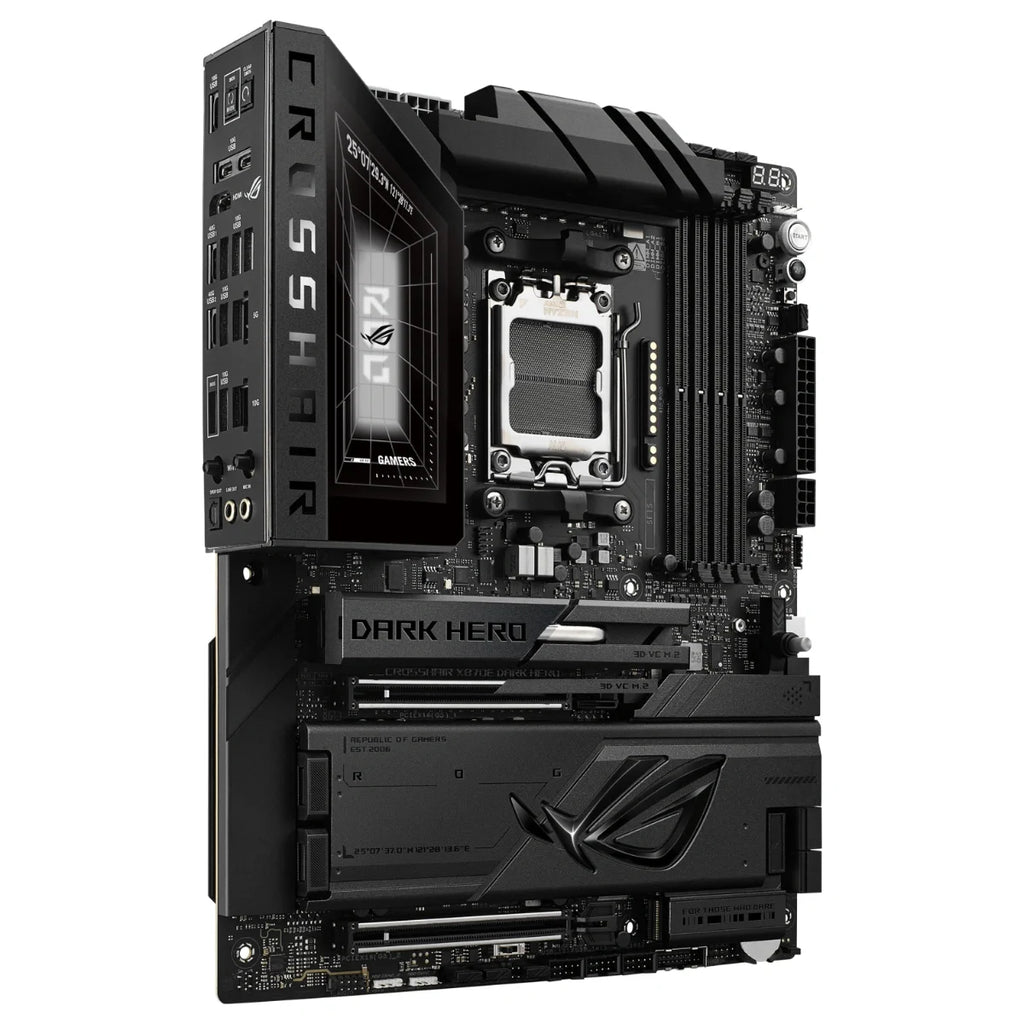 Asus ROG Crosshair X870E Dark Hero Motherboard, Socket AM5, AMD X870E Chipset, DDR5 256GB, PCIe 5.0 x16, 5x M.2, WiFi 7