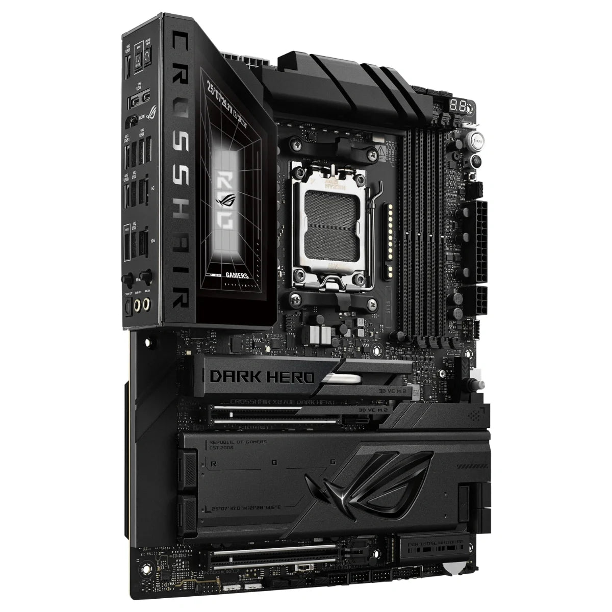 Asus ROG Crosshair X870E Dark Hero Motherboard, Socket AM5, AMD X870E Chipset, DDR5 256GB, PCIe 5.0 x16, 5x M.2, WiFi 7