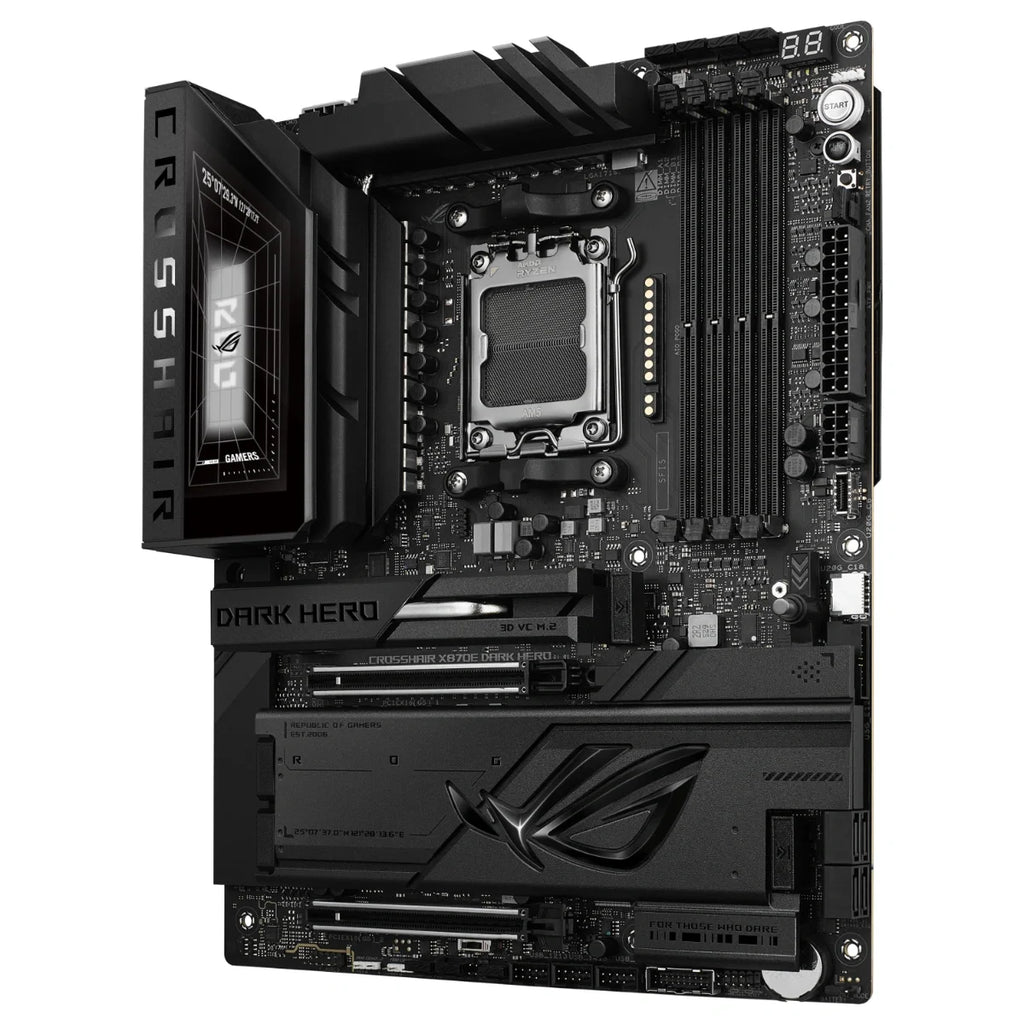 Asus ROG Crosshair X870E Dark Hero Motherboard, Socket AM5, AMD X870E Chipset, DDR5 256GB, PCIe 5.0 x16, 5x M.2, WiFi 7