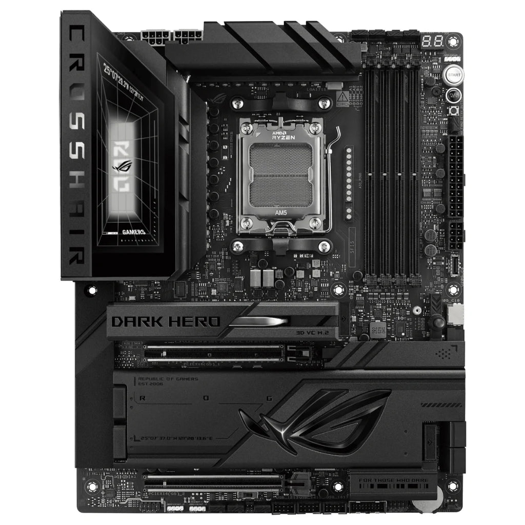 Asus ROG Crosshair X870E Dark Hero Motherboard, Socket AM5, AMD X870E Chipset, DDR5 256GB, PCIe 5.0 x16, 5x M.2, WiFi 7