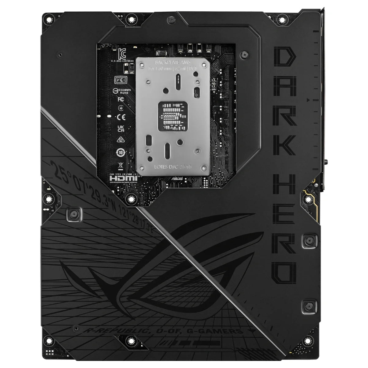 Asus ROG Crosshair X870E Dark Hero Motherboard, Socket AM5, AMD X870E Chipset, DDR5 256GB, PCIe 5.0 x16, 5x M.2, WiFi 7