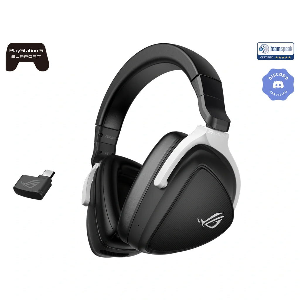 ASUS ROG Delta S Wireless Gaming Headset, 2.4GHz and Bluetooth, 50mm ASUS Essence Drivers, AI Beamforming Microphones with AI Noise Cancelation