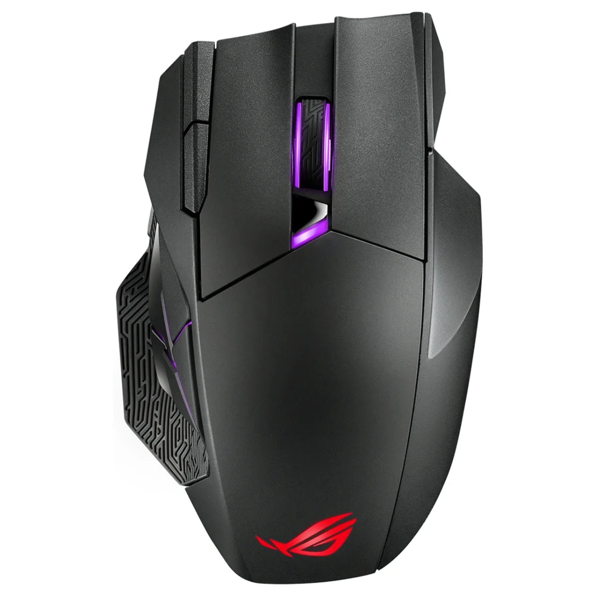 Asus ROG Spatha X Gaming Mouse, Wireless Dual-Mode Wired or 2.4GHz, 19000 DPI Optical Sensor, 1000Hz Polling Rate, 12 Programmable Buttons, Magnetic Charging Stand, Aura Sync RGB Lighting