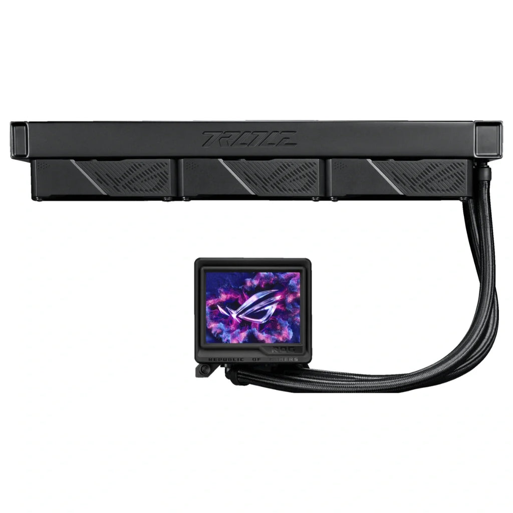 ASUS ROG RYUJIN III 360 ARGB Extreme CPU Liquid Cooler, 3.5 Inch 480p 60Hz Full Color LCD, 3x120mm ROG Magnetic Daisy-chainable Fans Up To 2800RPM, Copper CPU Plate, AM5 AM4 LGA1851 1700 1200 115x