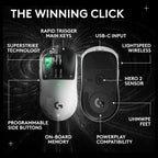 Logitech G PRO X2 SUPERSTRIKE Wireless Gaming Mouse, HERO 2 Sensor Up To 44,000 DPI, 8kHz Polling, 61g Ultra Lightweight, USB-C, for PC and Mac, Black/White