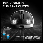 Logitech G PRO X2 SUPERSTRIKE Wireless Gaming Mouse, HERO 2 Sensor Up To 44,000 DPI, 8kHz Polling, 61g Ultra Lightweight, USB-C, for PC and Mac, Black/White