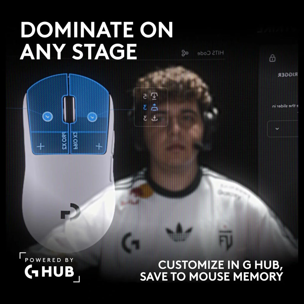 Logitech G PRO X2 SUPERSTRIKE Wireless Gaming Mouse, HERO 2 Sensor Up To 44,000 DPI, 8kHz Polling, 61g Ultra Lightweight, USB-C, for PC and Mac, Black/White